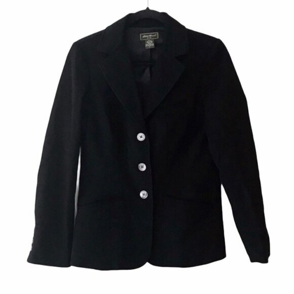 Eddie Bauer Wool Angora Black Blazer - Picture 1 of 7